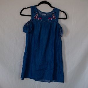 Off the shoulder tank dress.